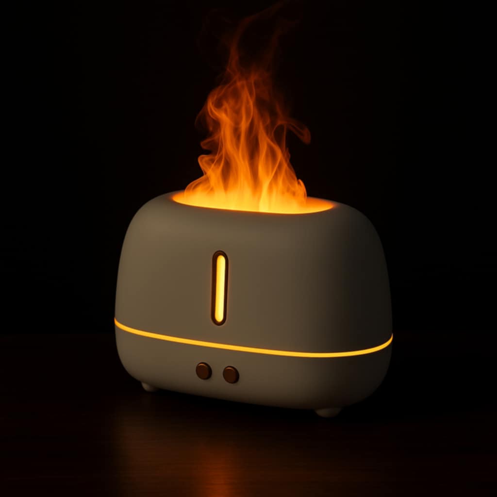 Stylish and Compact USB Flame Aromatherapy Machine with Visible Water