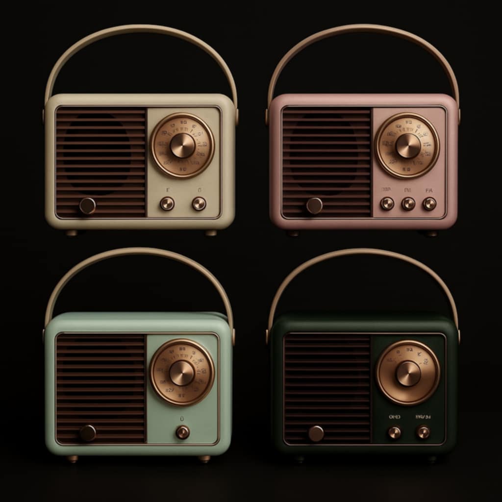 Bluetooth Compact Retro Speakers with Radio