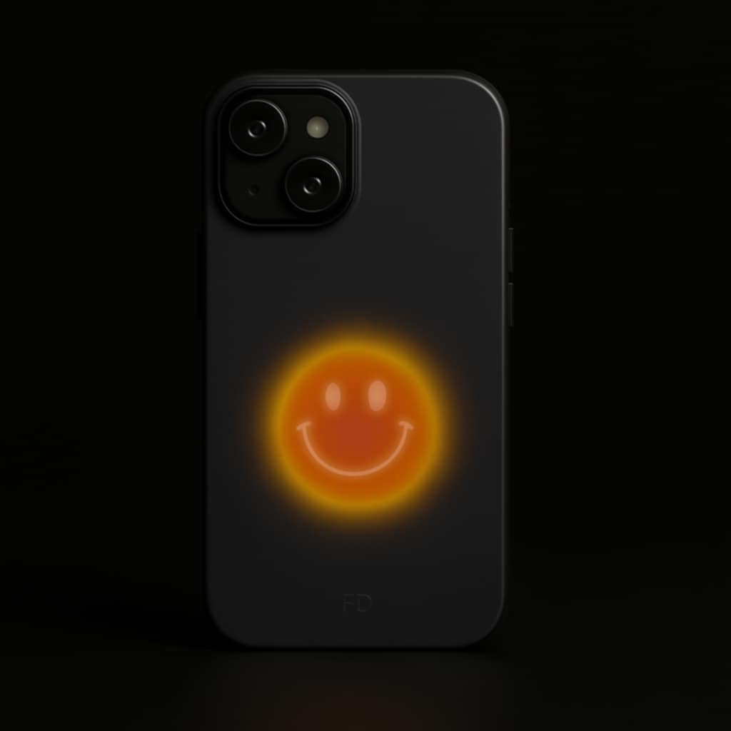 Smiley Face Tough Case for iPhone with Wireless Charging