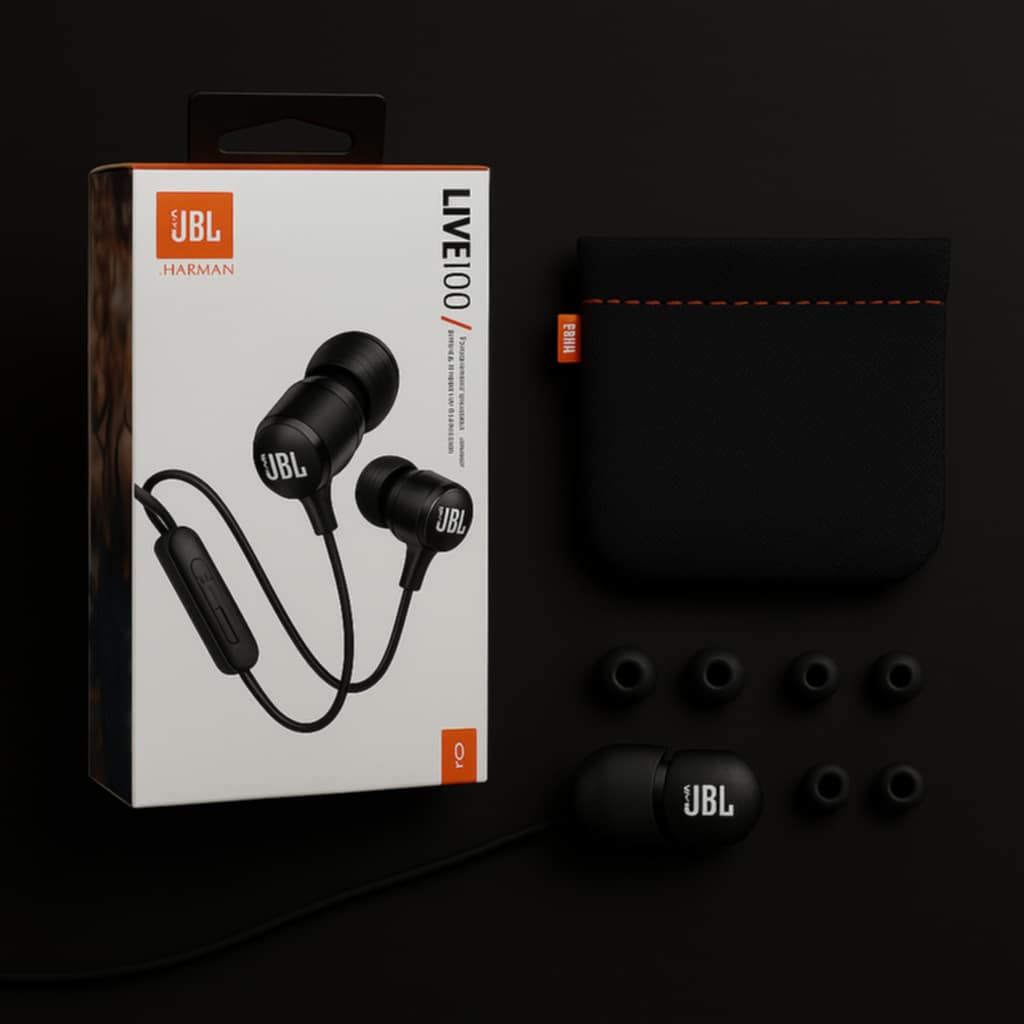 JBL LIVE100 3.5mm Wired Earphones Stereo Sound Line Control