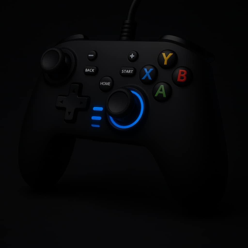 Wired Gaming Controller Joystick Gamepad with Dual-Vibration