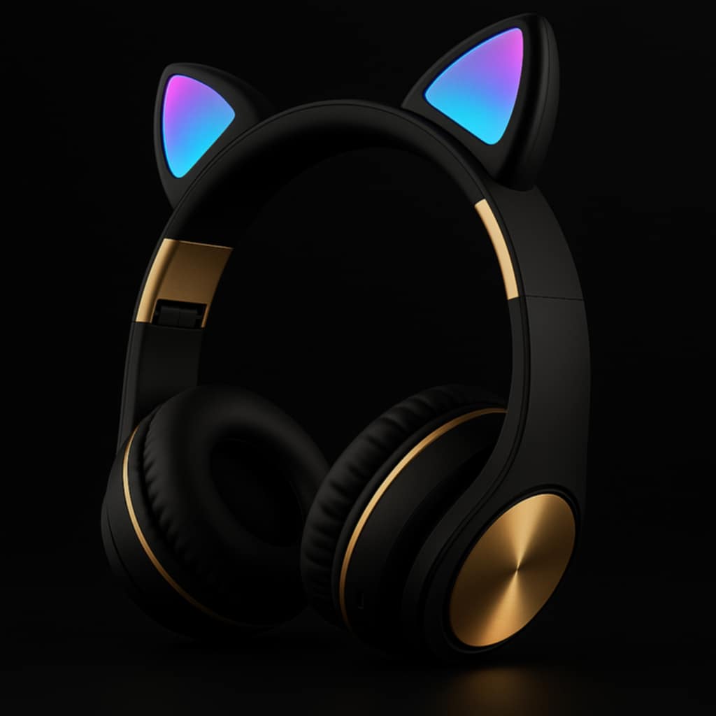 Cute Cat Ear Style Wireless Bluetooth Light Headset