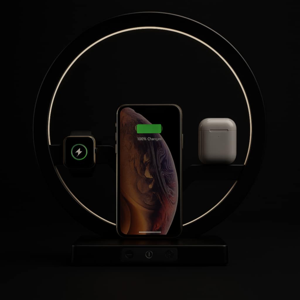 Fast Wireless Charger Dock Station EU PLUG Black