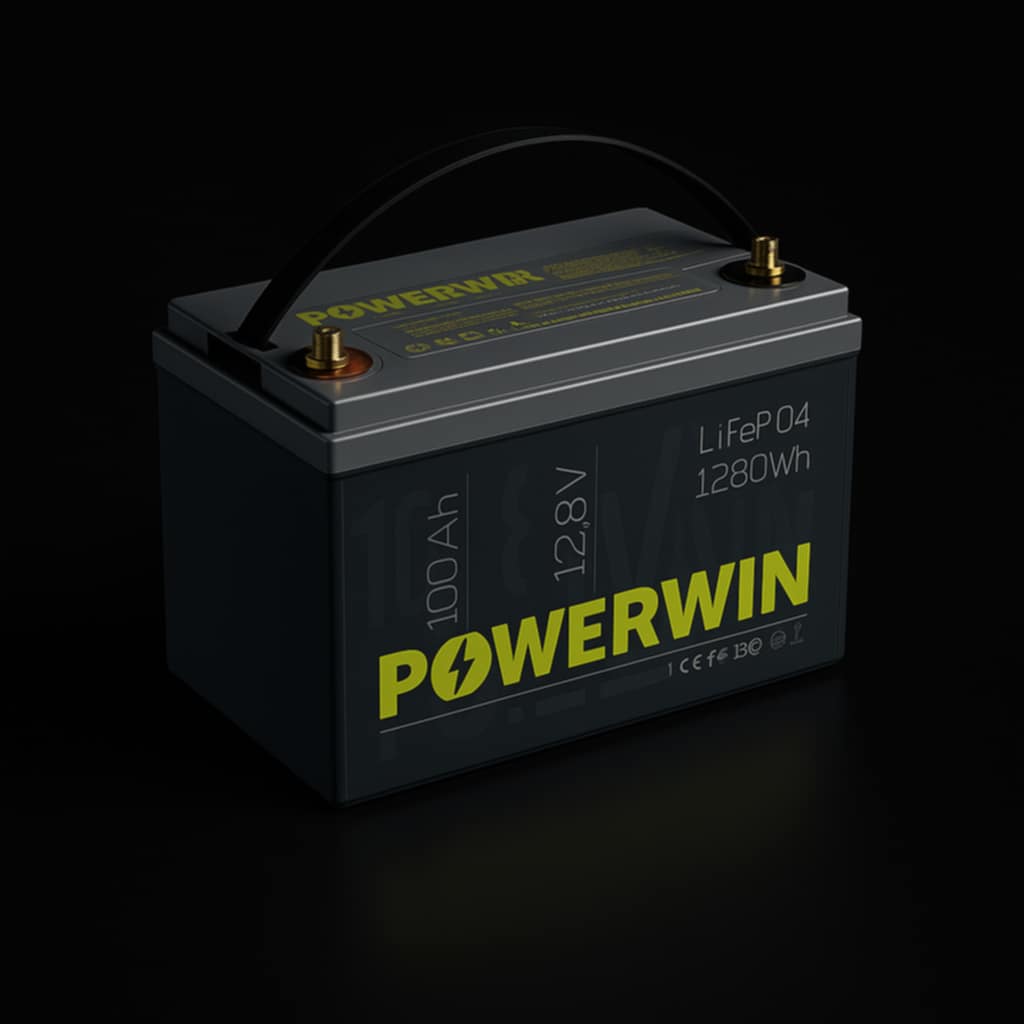 US POWERWIN LiFePO4 Battery 12.8V 100Ah 1280Wh LiFePO4 Battery