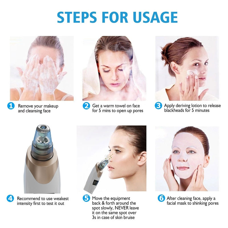Electric Facial Blackhead Remover Vacuum Acne Spots Pore Black Dot