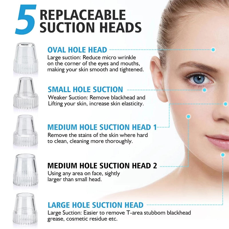 Electric Facial Blackhead Remover Vacuum Acne Spots Pore Black Dot