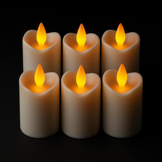 6PCS Waterproof Smokeless Solar Candles Lights Flame Light