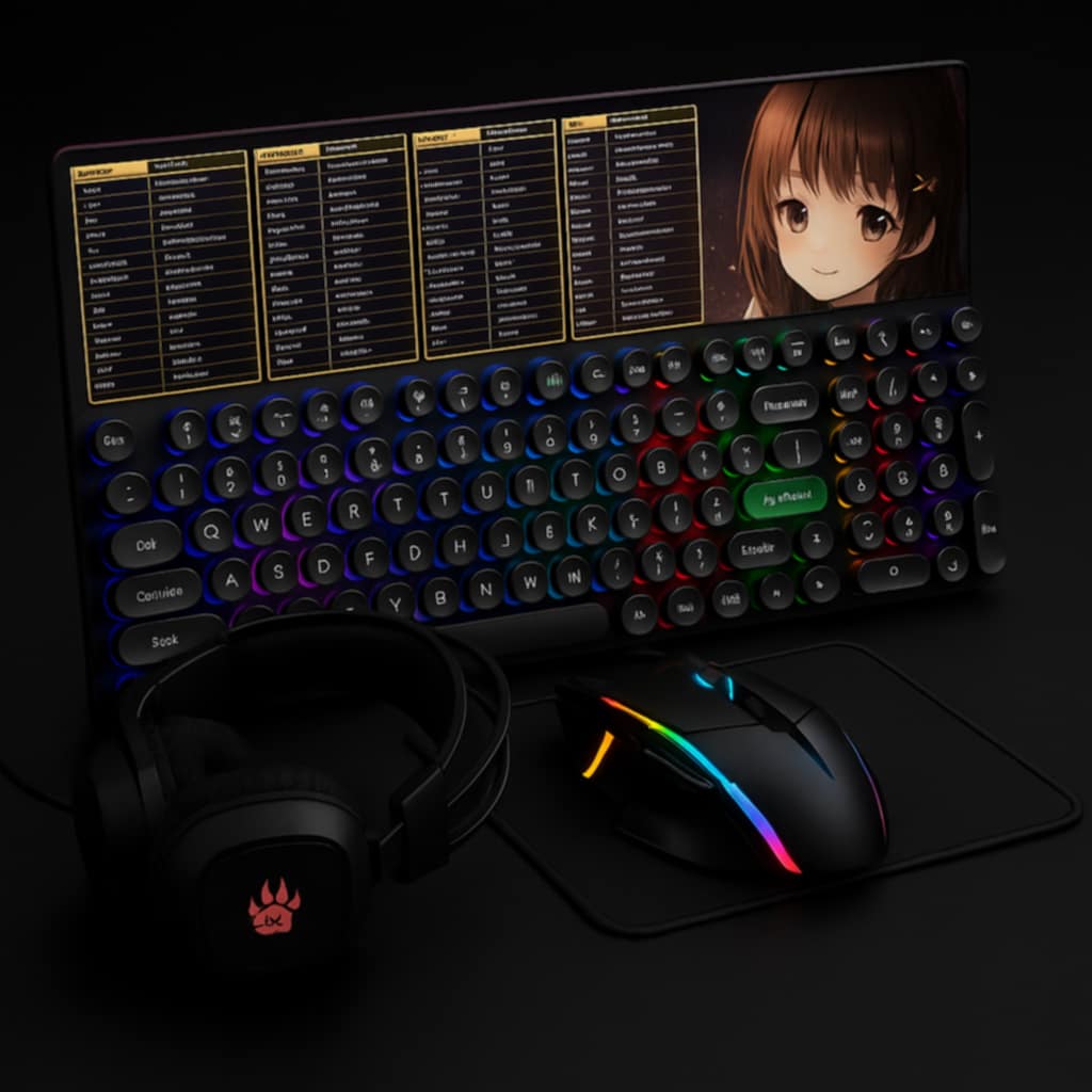Gaming Keyboard Mouse Earphone Mouse Pad Set Keyboard Gaming Mouse