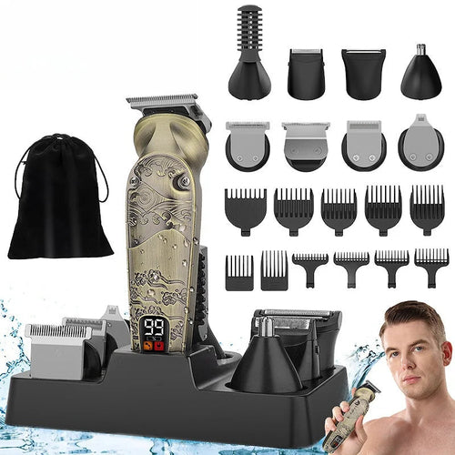 Professional IPX6 Waterproof Hair Trimmer Set 1200mAh Battery Men