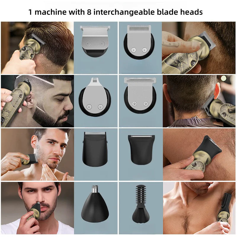 Professional IPX6 Waterproof Hair Trimmer Set 1200mAh Battery Men