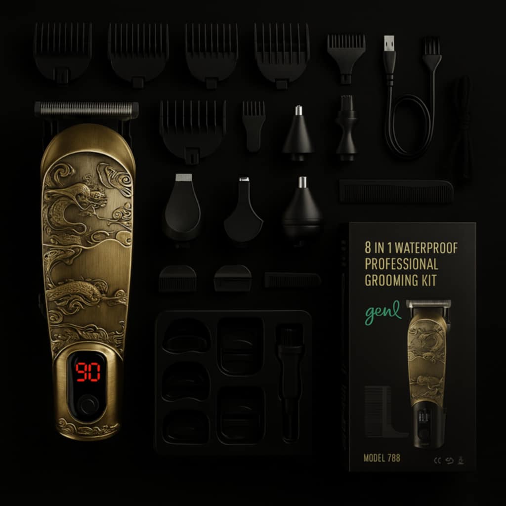 Professional IPX6 Waterproof Hair Trimmer Set 1200mAh Battery Men