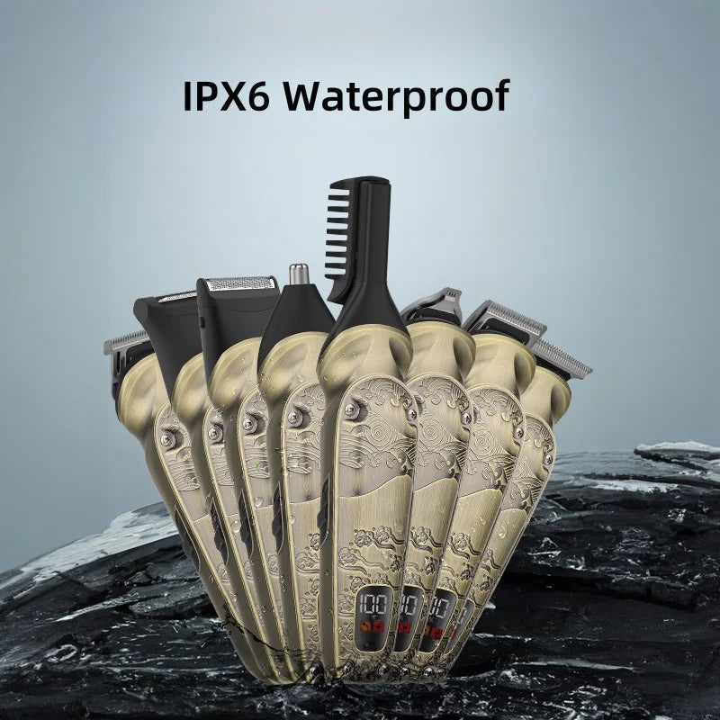 Professional IPX6 Waterproof Hair Trimmer Set 1200mAh Battery Men