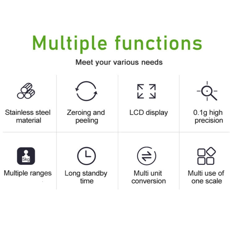 Small Multifunctional Kitchen High Precision Electronic Scale LCD