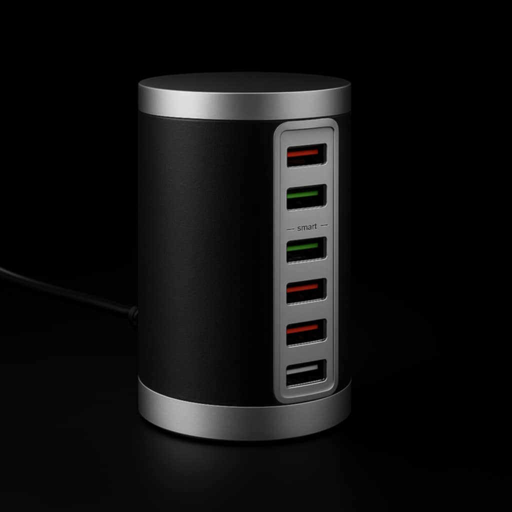 6-port Cylindrical Adapter 65W High-power Fast Charge