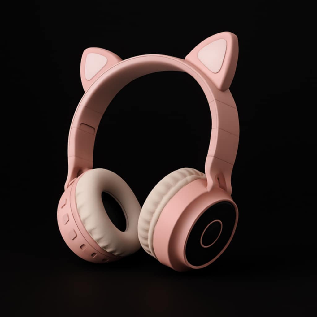LED Light Cat Ear Headphones Wireless Bluetooth 5.0 Headset