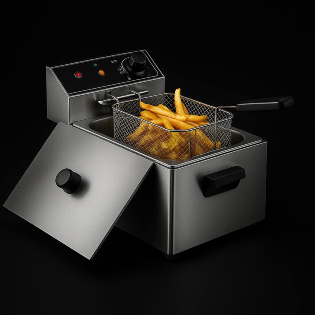 2500W 220-240V 6.3QT Stainless Steel Single Cylinder Electric Fryer