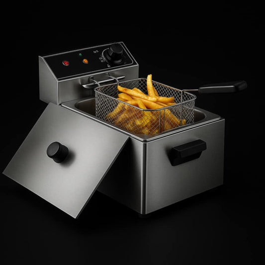 2500W 220-240V 6.3QT Stainless Steel Single Cylinder Electric Fryer