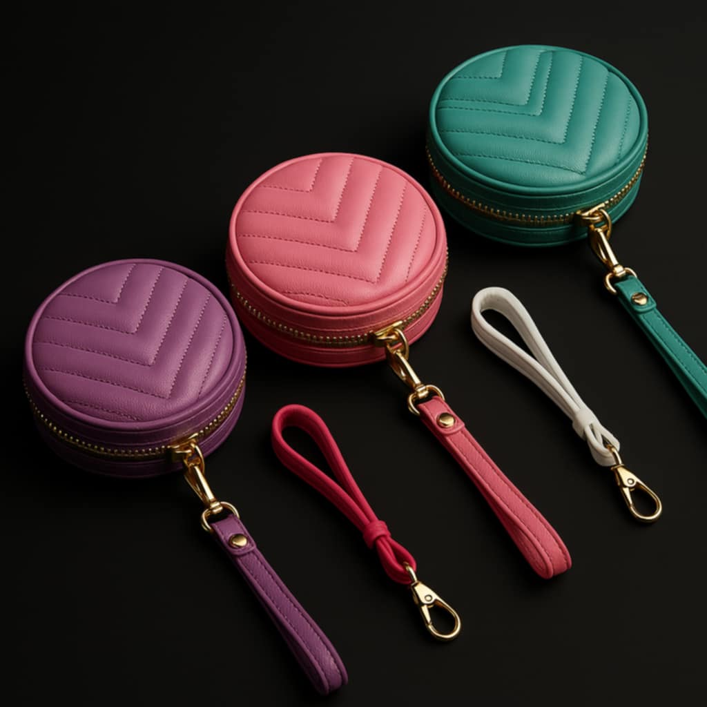 Bluetooth Headset Protective Case Zipper Leather
