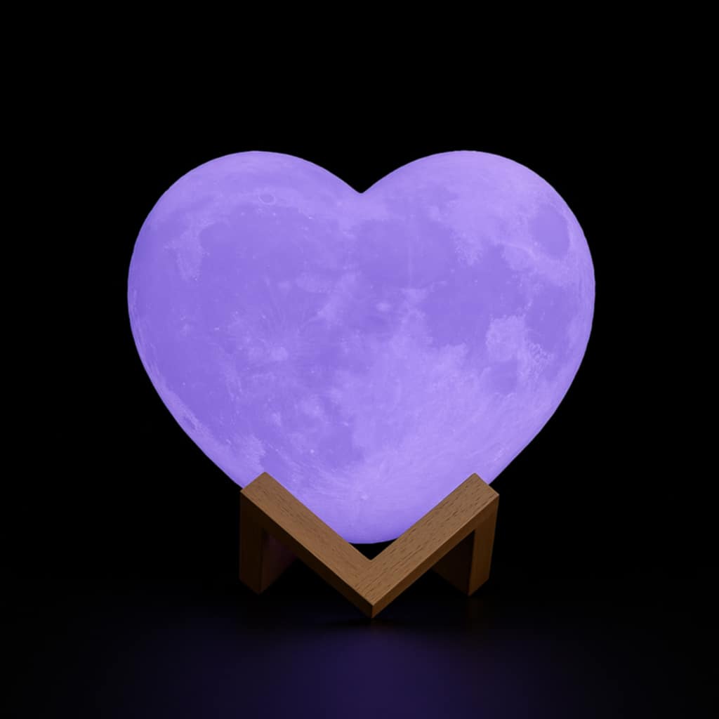 Heart Shape Moon Glowing LED Lamp