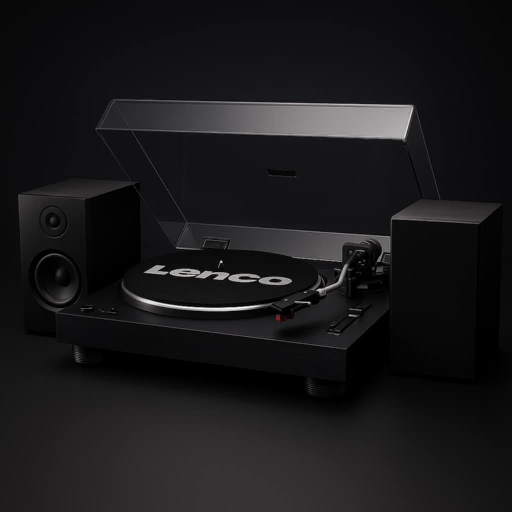 Lenco LS-500 Turntable with Speakers (Black)