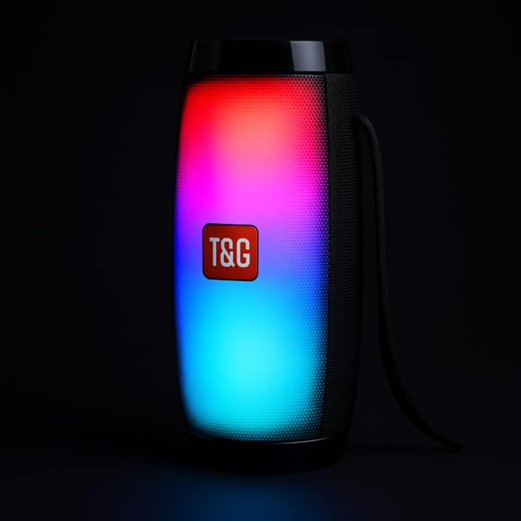 Wireless Portable Bluetooth Stereo Speaker with LED Light
